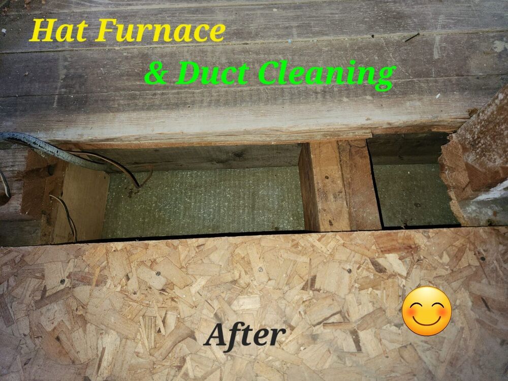 The same floor duct opening cleaned down to bare sheet metal between the joists