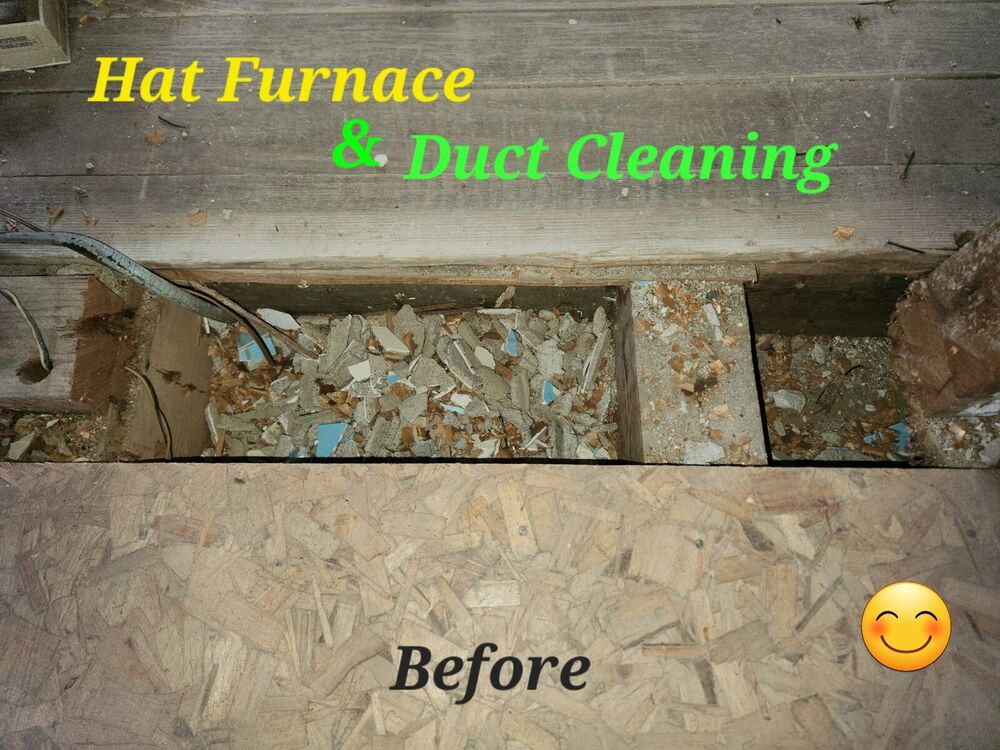 Floor duct opening between joists packed with drywall chunks and construction debris